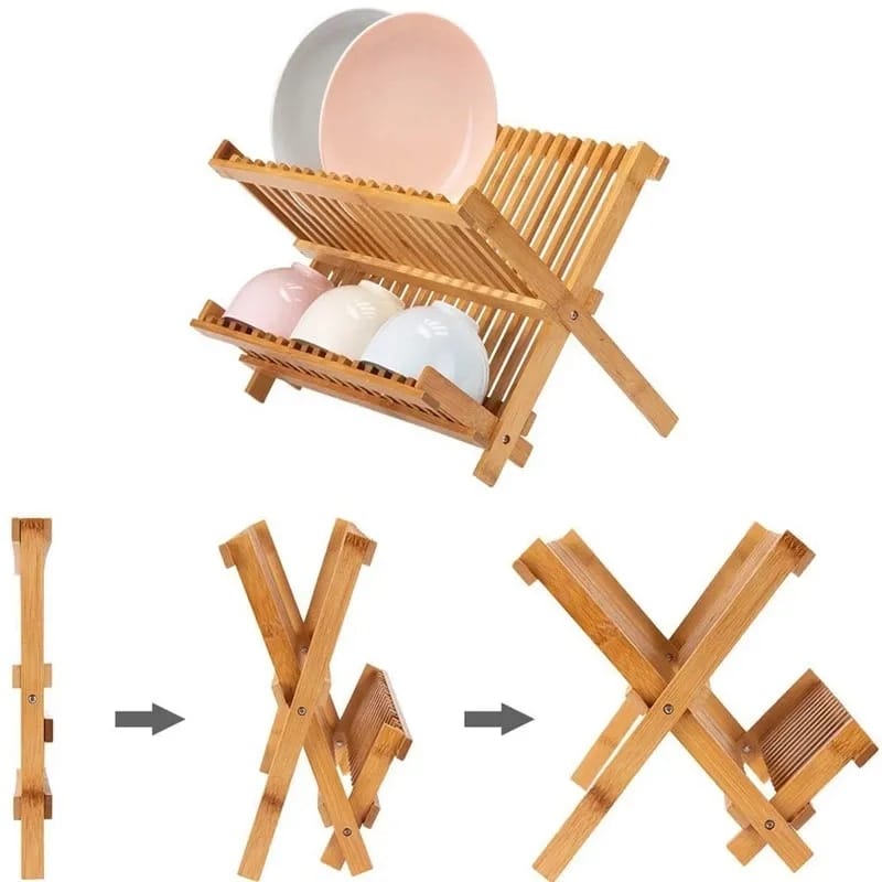 Foldable bamboo dish rack - Image 2