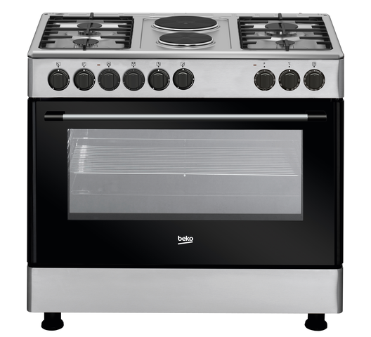 Beko GE12121DX 4 Gas + 2 Electric Cooker - Inox