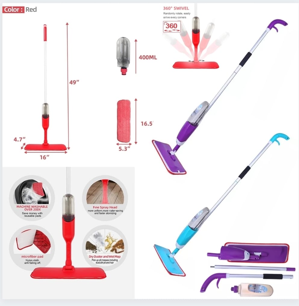 Spray Mop with 360 Degree Handle Mop