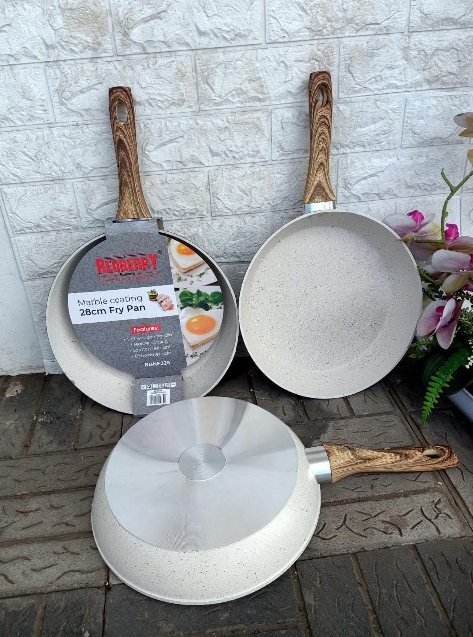 Marble coated Frying pan 28cm white