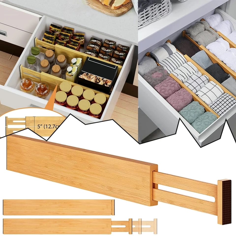 Multifunctional Bamboo drawer Dividers i