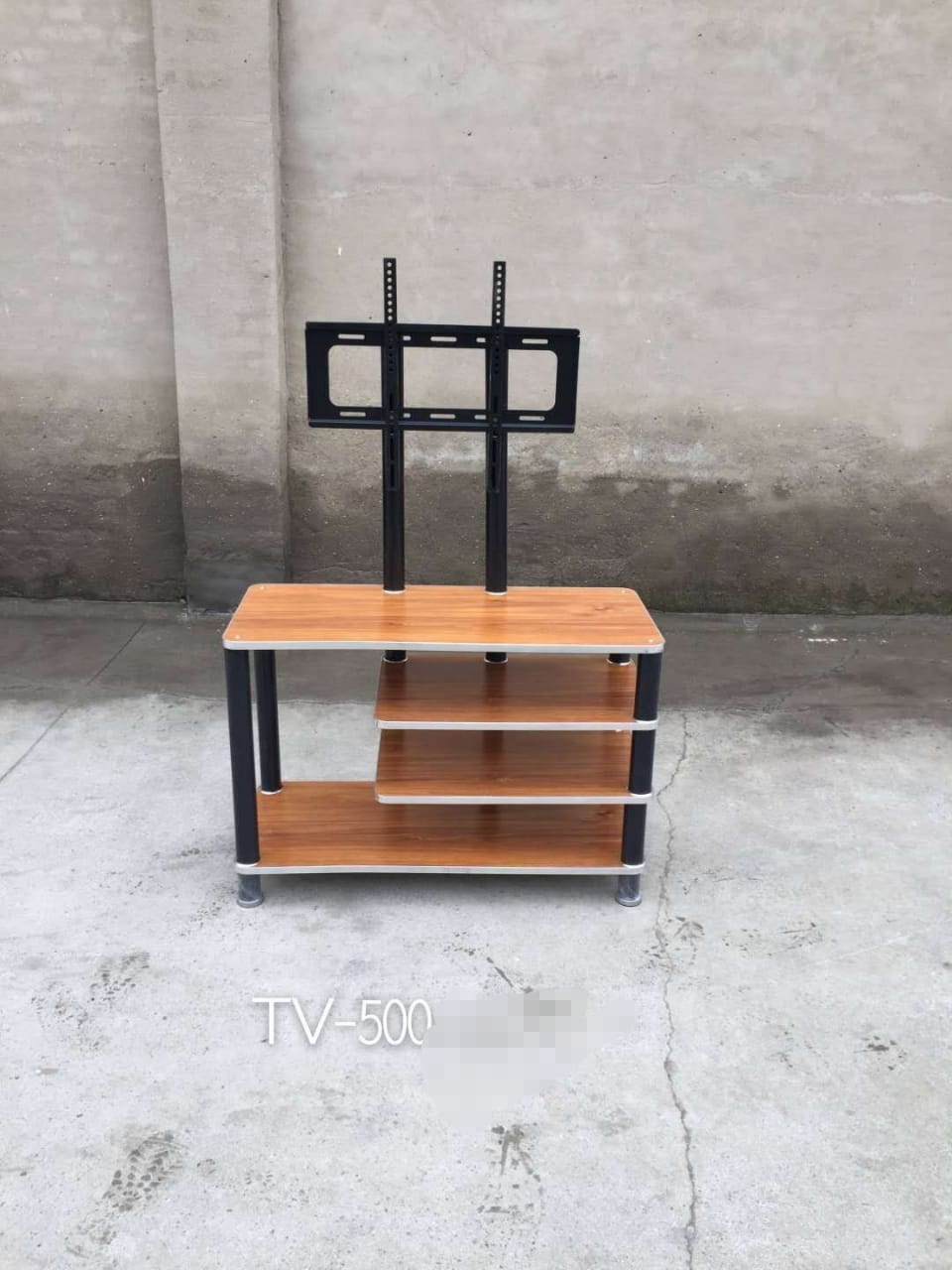Wooden TV stand with mount