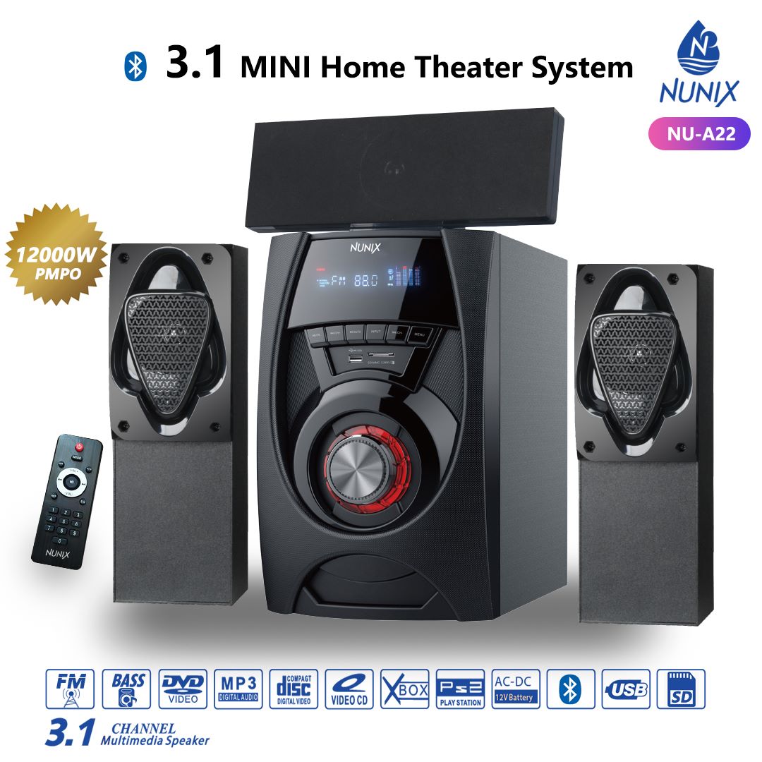 Nunix A22 3.1ch sound system| subwoofer