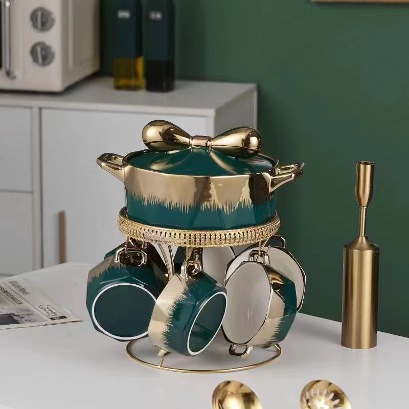 High quality 9pcs elegant unique ceramic soup set