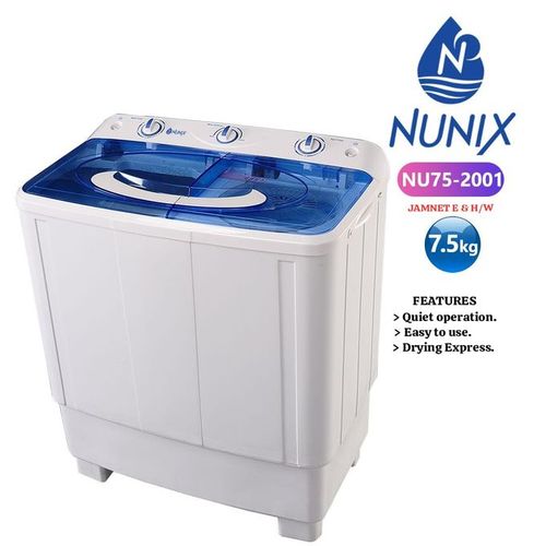 Nunix 7.5kgs twin tub washing machine