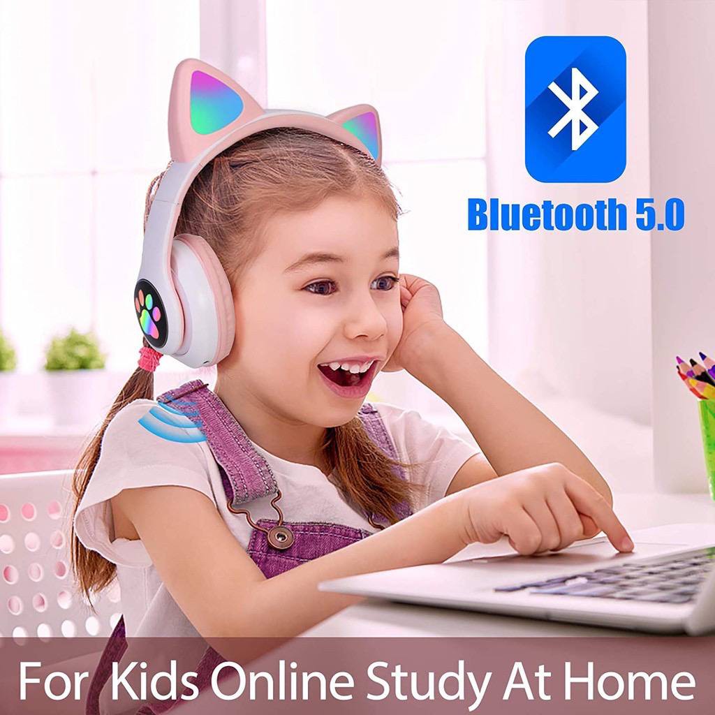Flashing Bluetooth Wireless VIV-24M Cat Ears Headphone Headset Earphones - Image 2