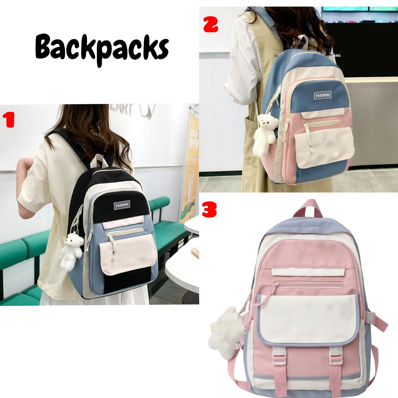 Unisex Backpack🔥 collage bags