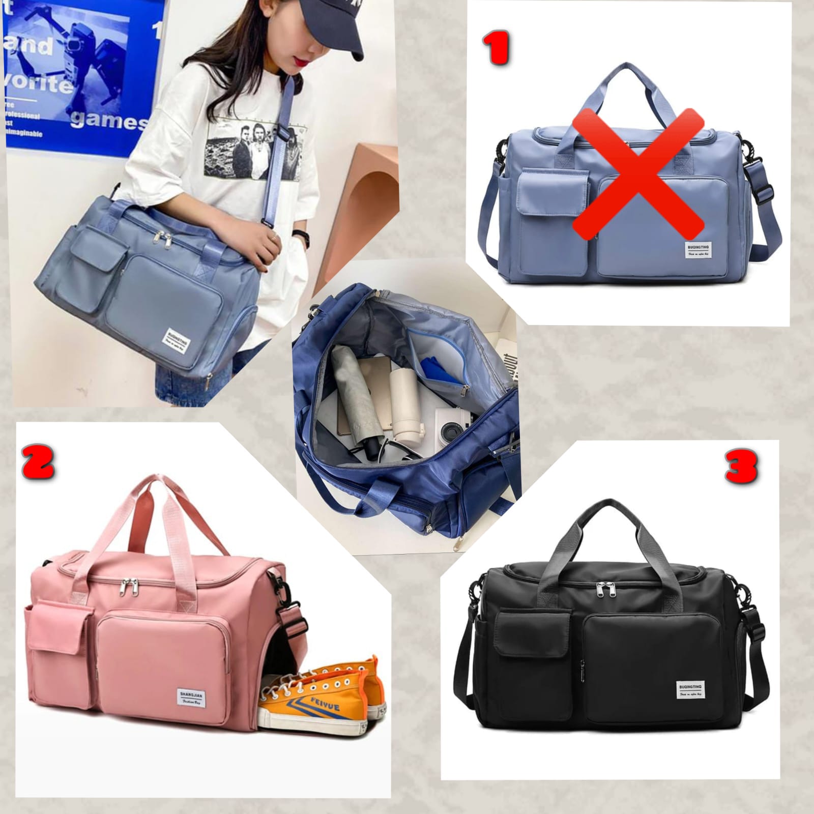 Pocket Front Gym Duffel Bag