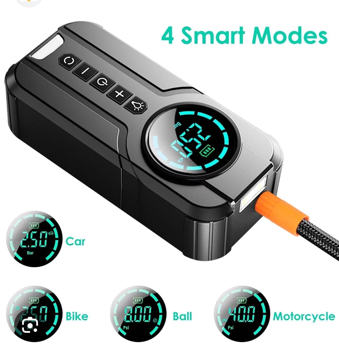 car cigar lighter powered Portable Smart Air Pump - Image 3