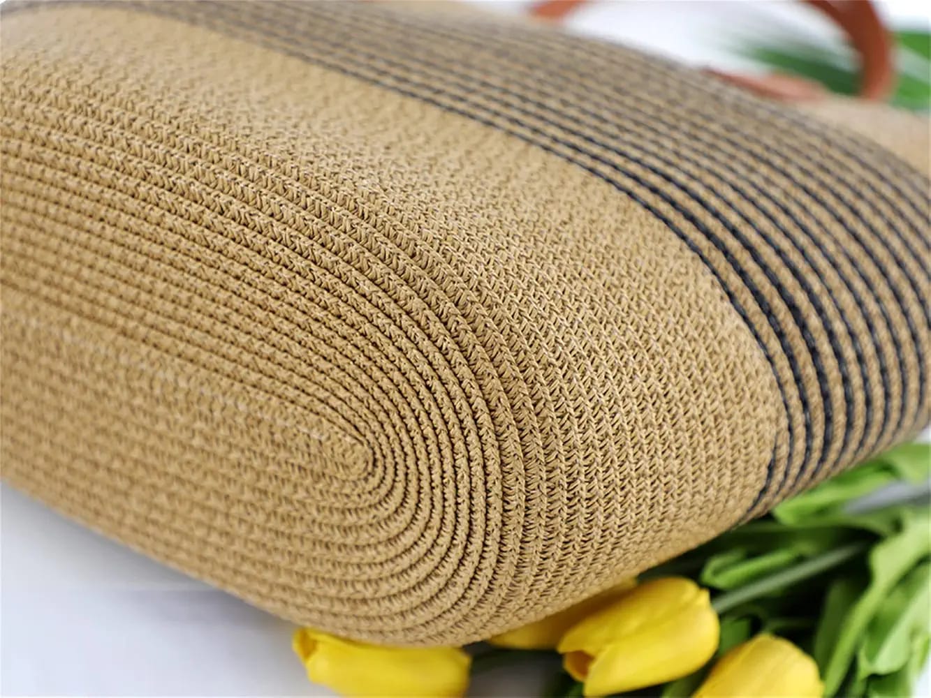 Papyrus Straw Woven Beach Bag - Image 2
