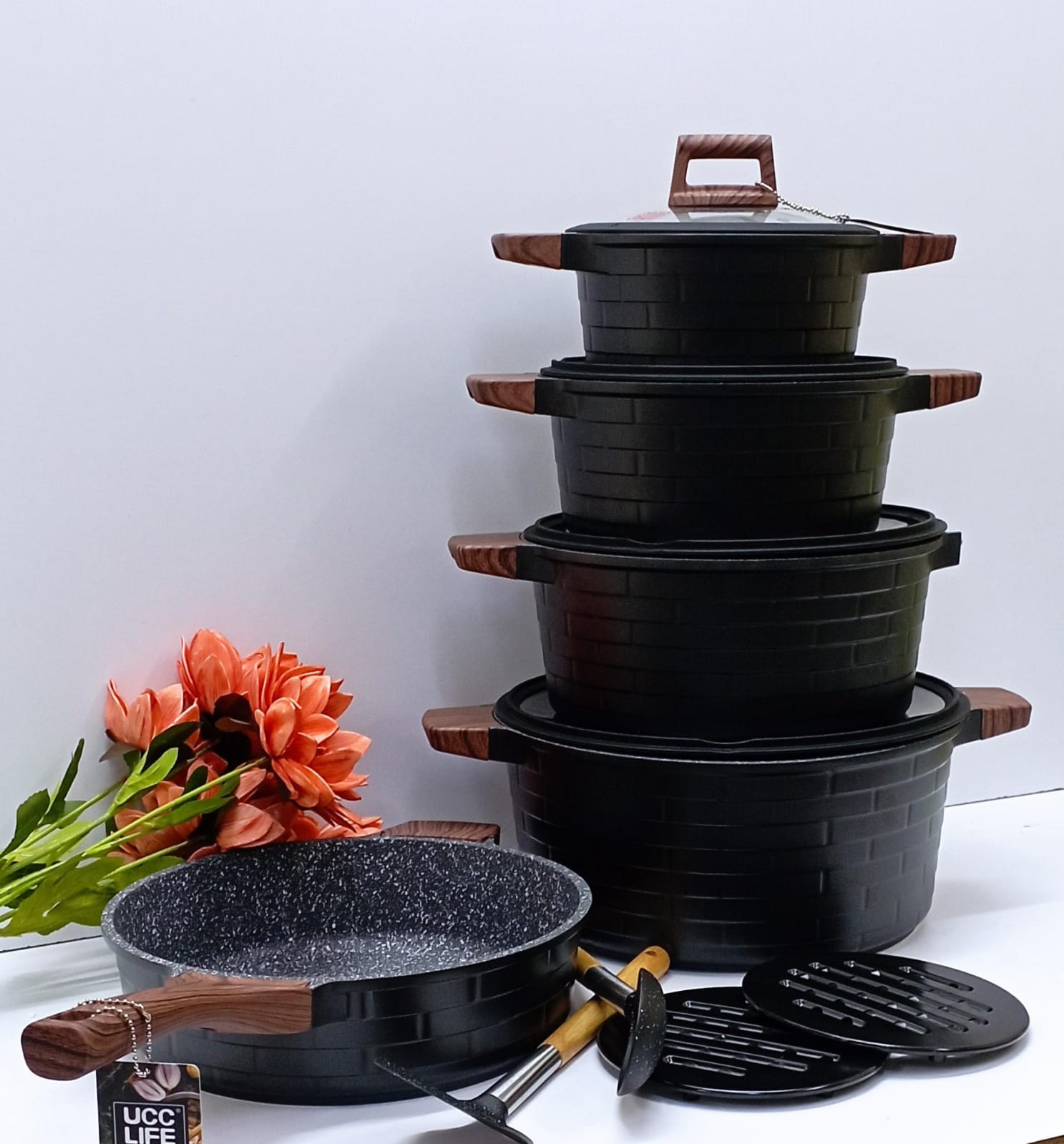 13PCS GRANITE COATING KITCHEN COOKWARE SET