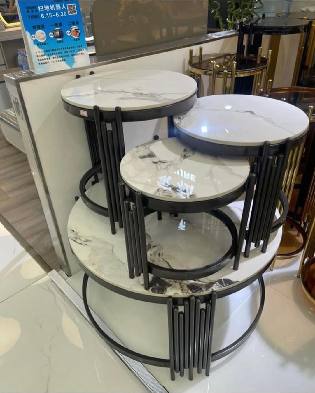 4 in 1 executive pure marble table - Image 3