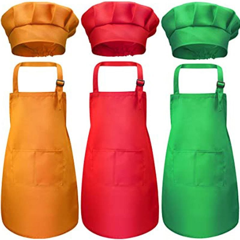 *Kids Apron set 650/-* 🔅 Comes with hat and apron  🔅Simple And Elegant Design 🔅 Can be used at home and CBC projects 🔅 Colour: orange and green