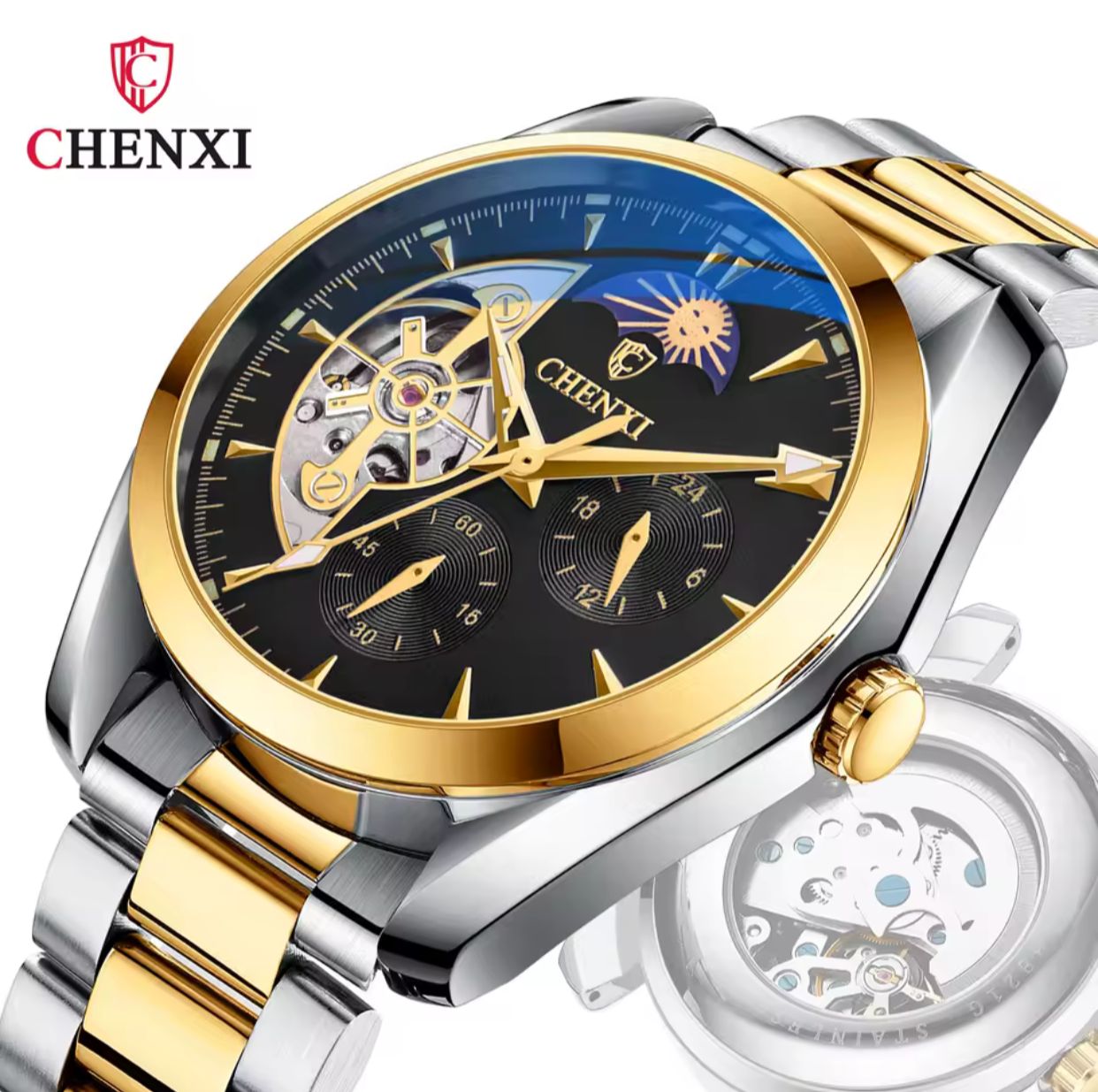 _*OLEVS CHRONOGRAPH GENTS #3673 KSH 3,500*_  ✳️Chronograph Movement ✳️Battery powered  ✳️Luminous  ✳️Moon Phase function  ✳️Date display  ✍️✍️Engraving services available ✍️✍️ - Image 3