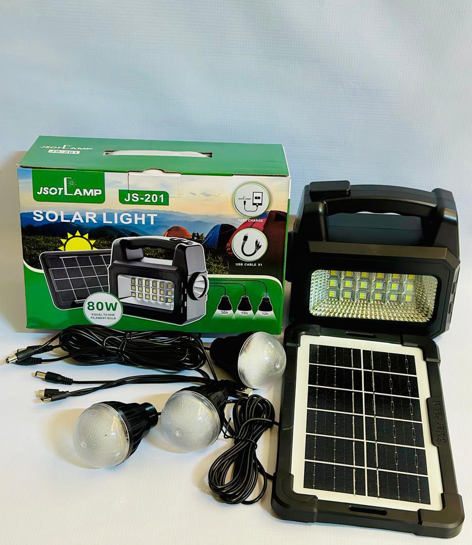 Solar Lighting System Kit with 3 bulbs