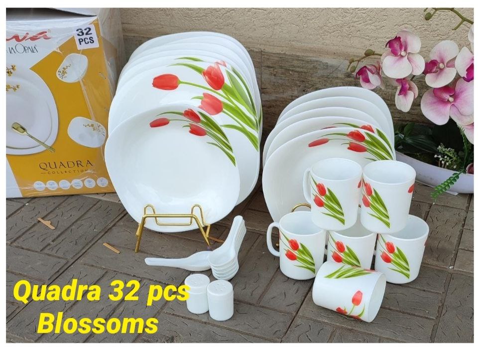 32 pcs Quadra Square Dinner set Blossoms