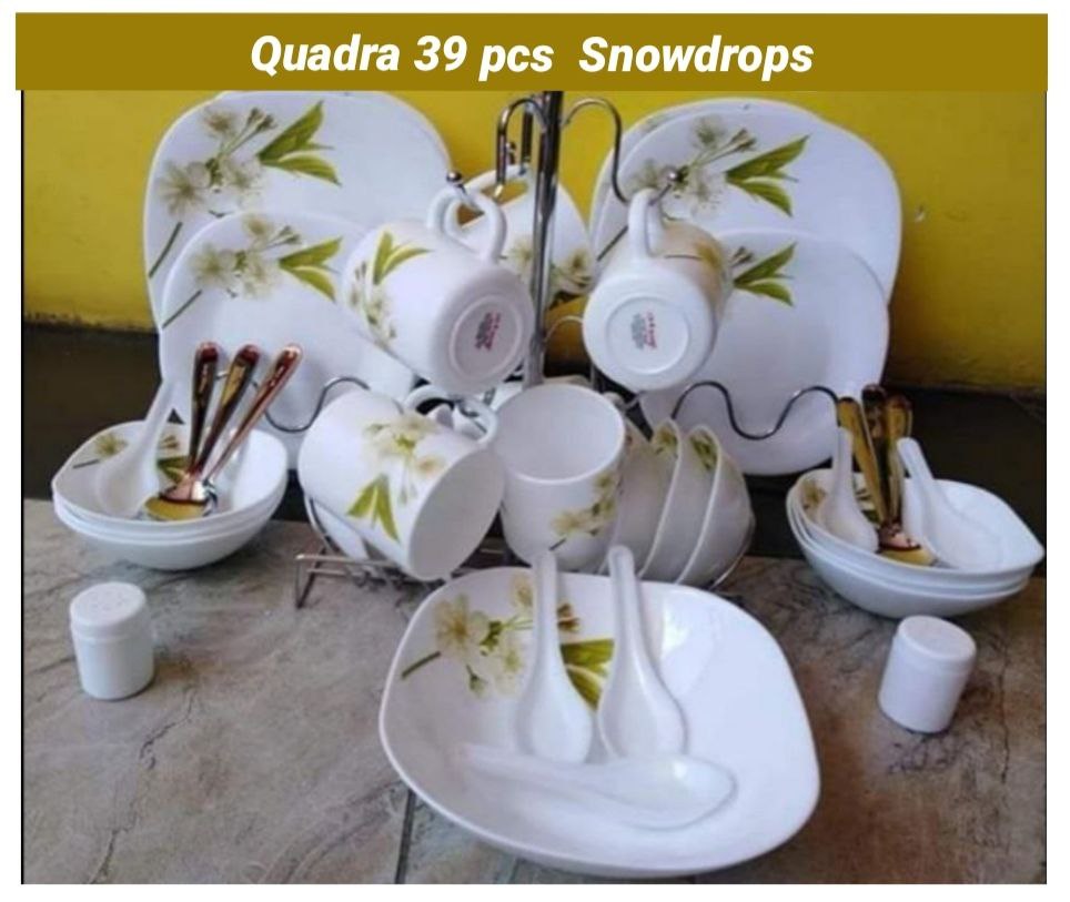 39 pcs Quadra Dinner sets snowdrop