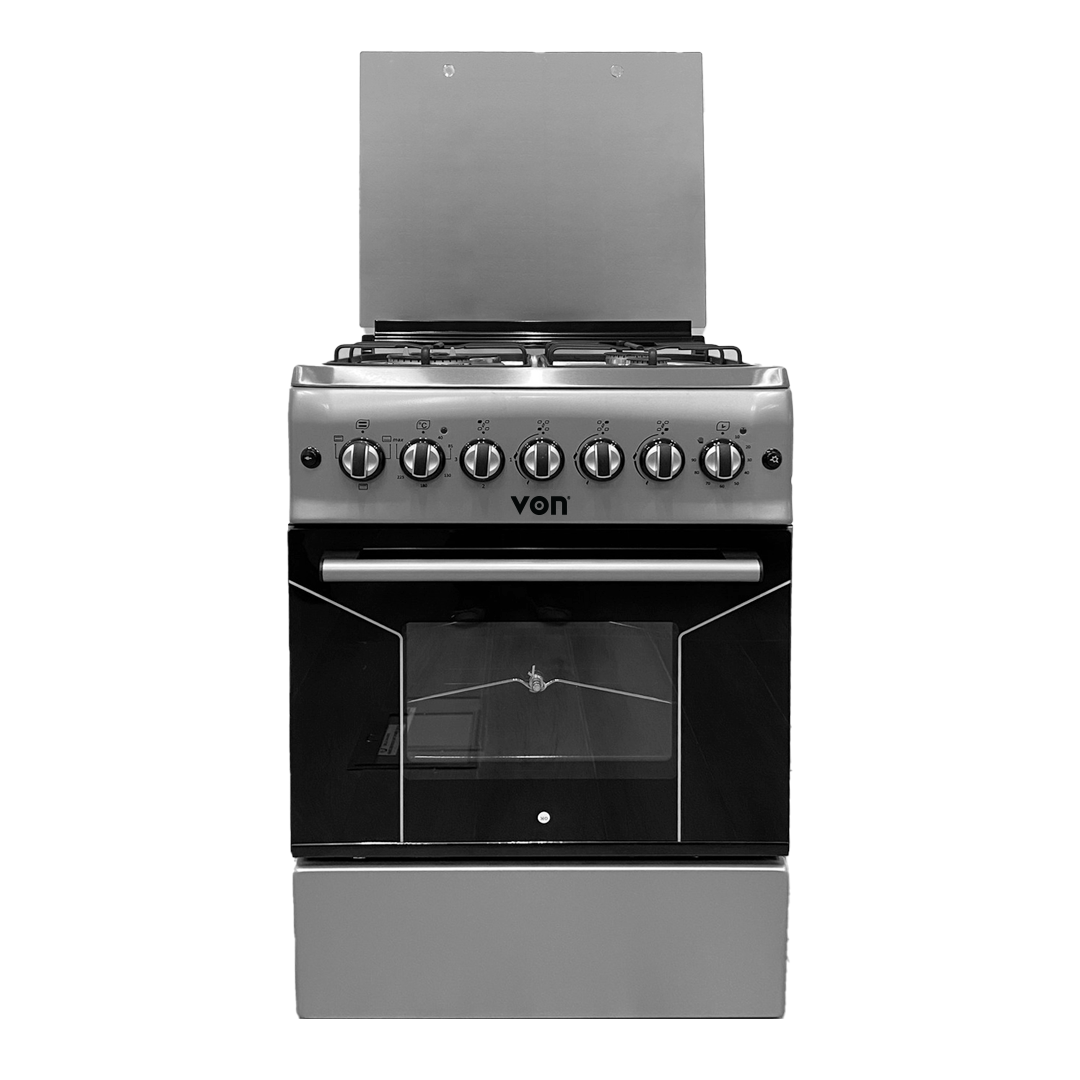 Von VAC6F031US 3 Gas + 1 Electric Cooker - Silver