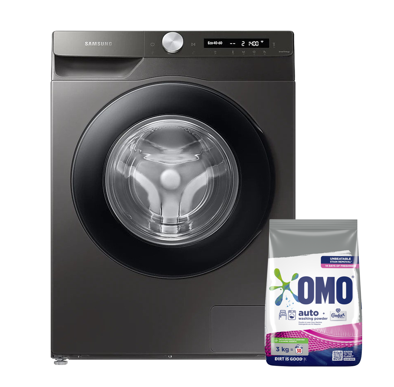 Samsung WW10T534DAN | S1 Front Load Washing Machine - 10.5KG + Get a FREE 3KG Omo Auto Washing Detergent