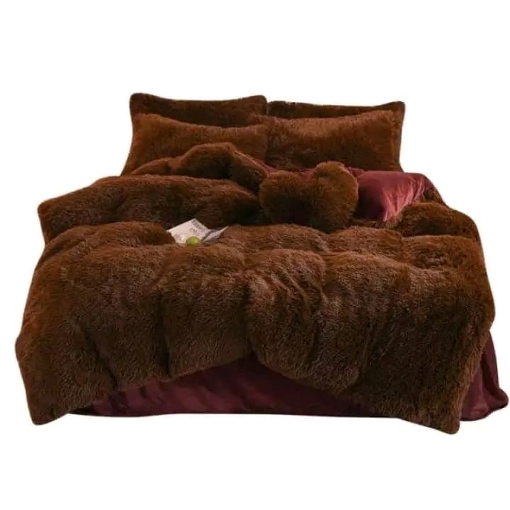 6pc Luxury Designs Velvet plush Fluffy Duvet set