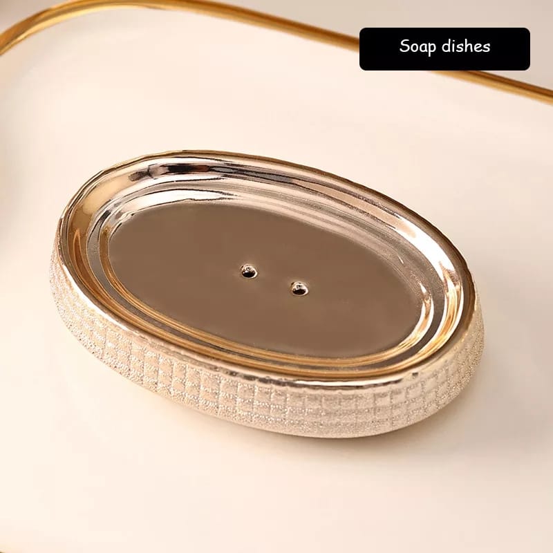 4 piece rose gold ceramic toiletry set s - Image 5