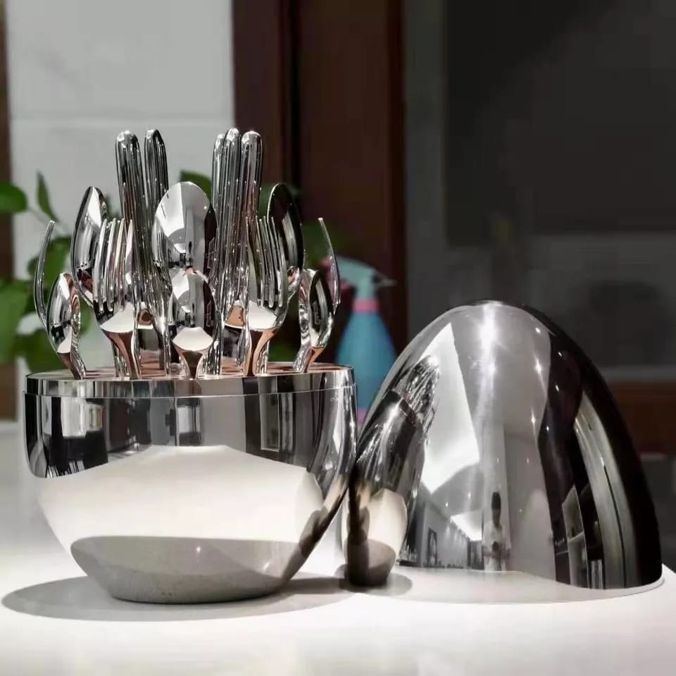 36pc Executive Egg Shaped Cutlery Set Gold colour