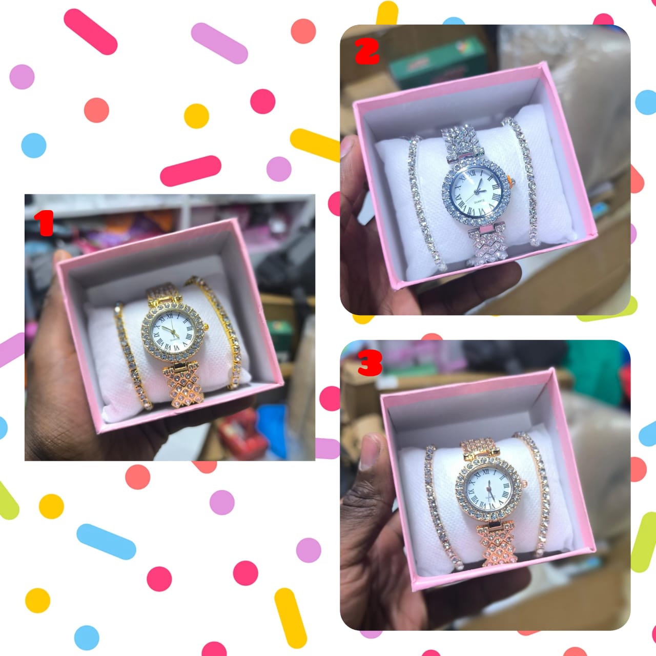 3 in 1 Ladies watch+ Bracelet set