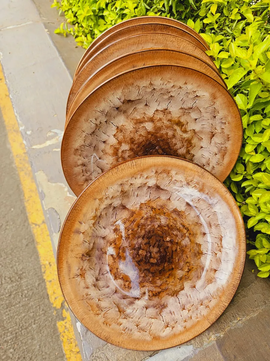 10.5inch Rustic brown dinner plate - Image 2