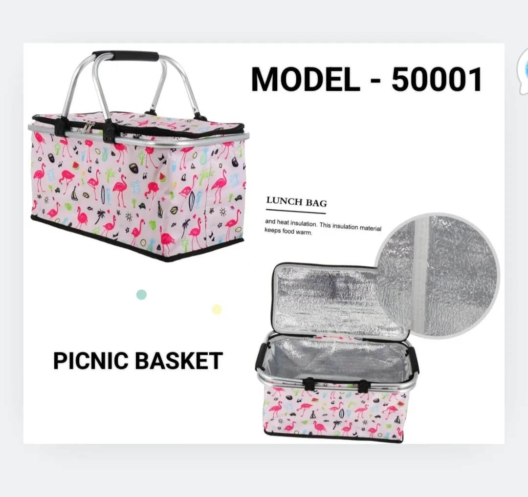 Insulated Lunch Bag - Multicoloured Camping & Picnic Cooler, Waterproof, Lightweight, Easy Carry - Image 2