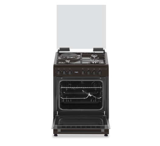 Von VAC6SV31UB 3 Gas + 1 Electric Cooker - Brown