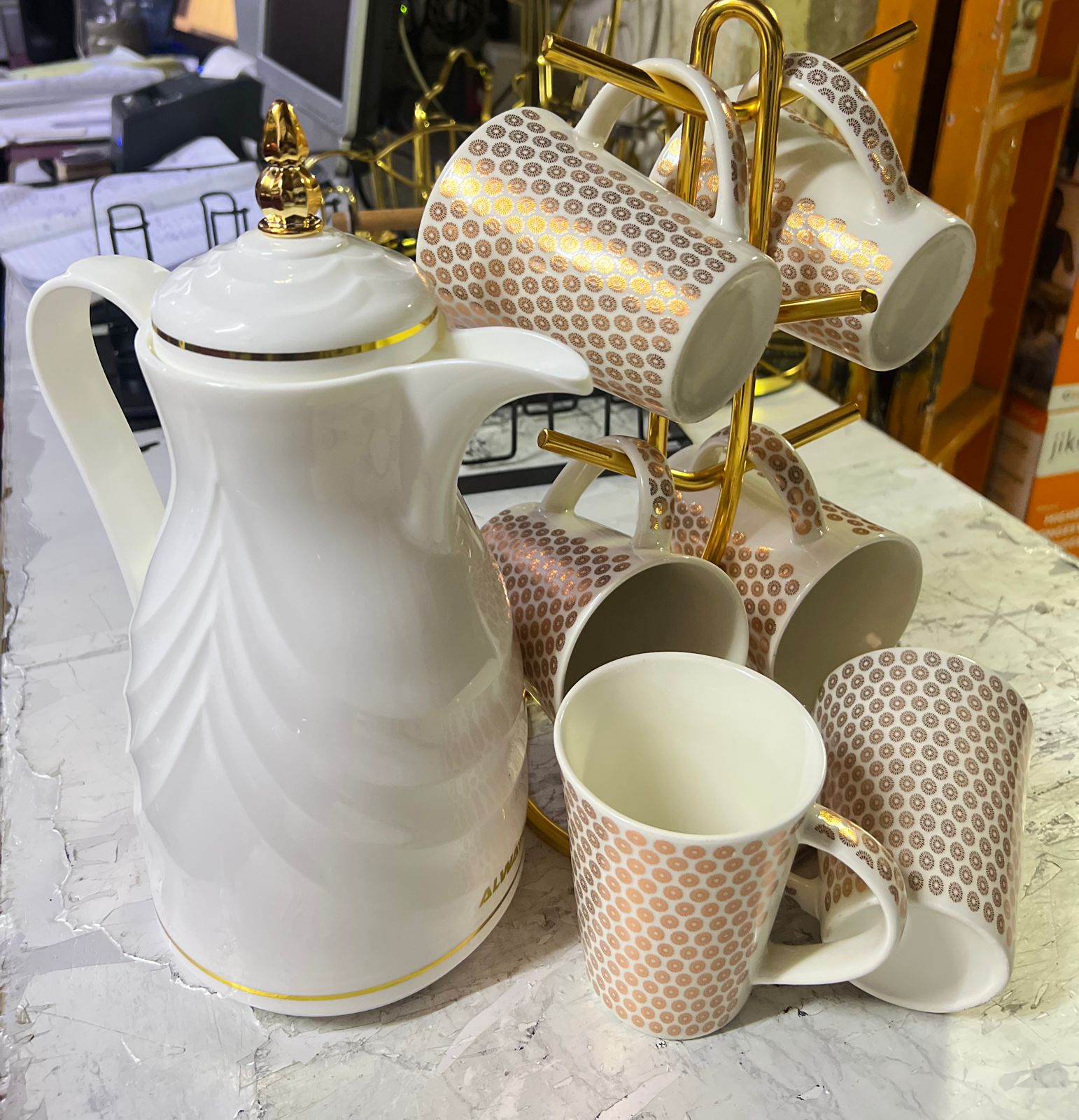 6 pcs mugs 350 ml plus thermos