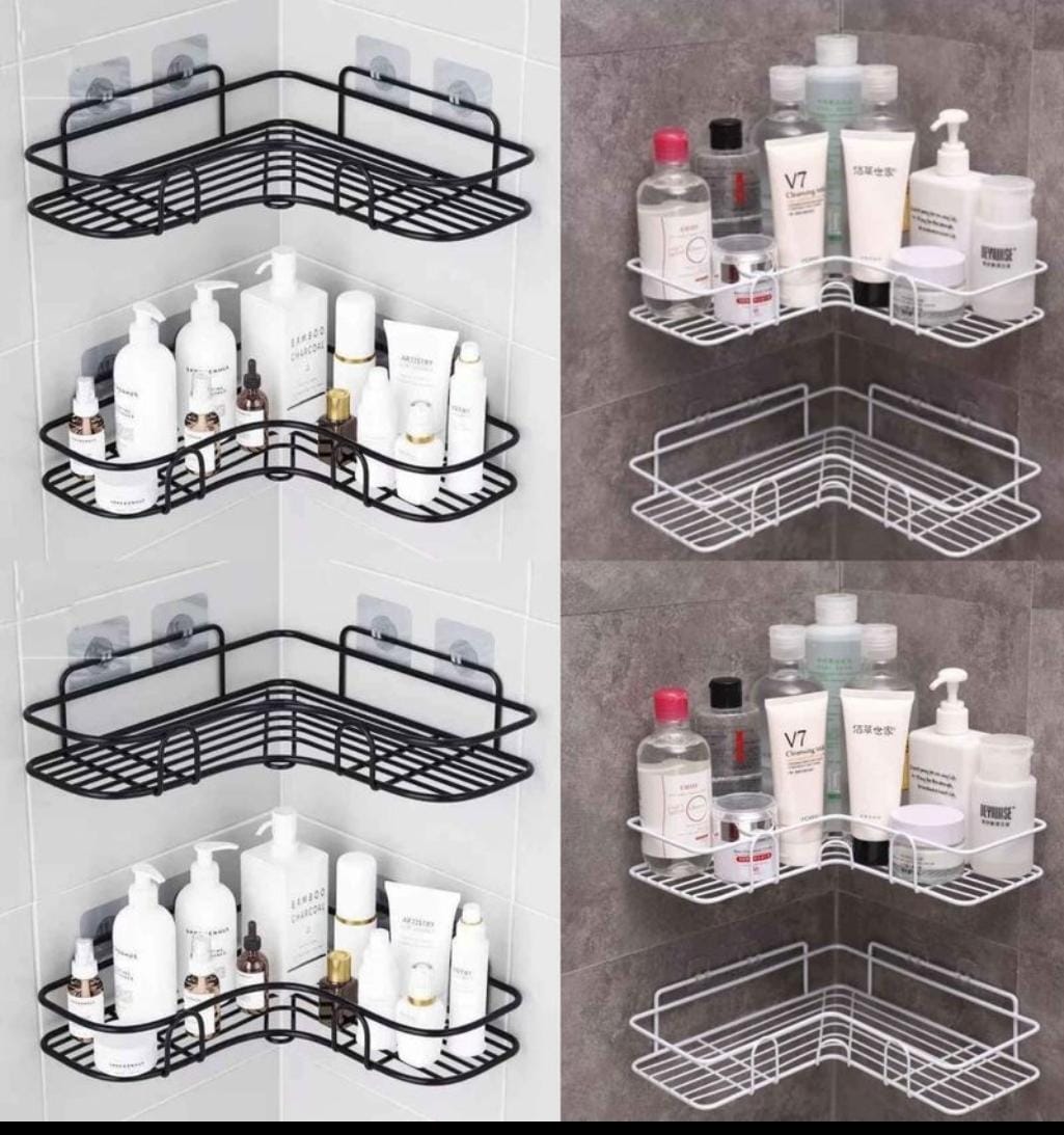 Metallic corner triangular bathroom | kitchen organizer 500/-