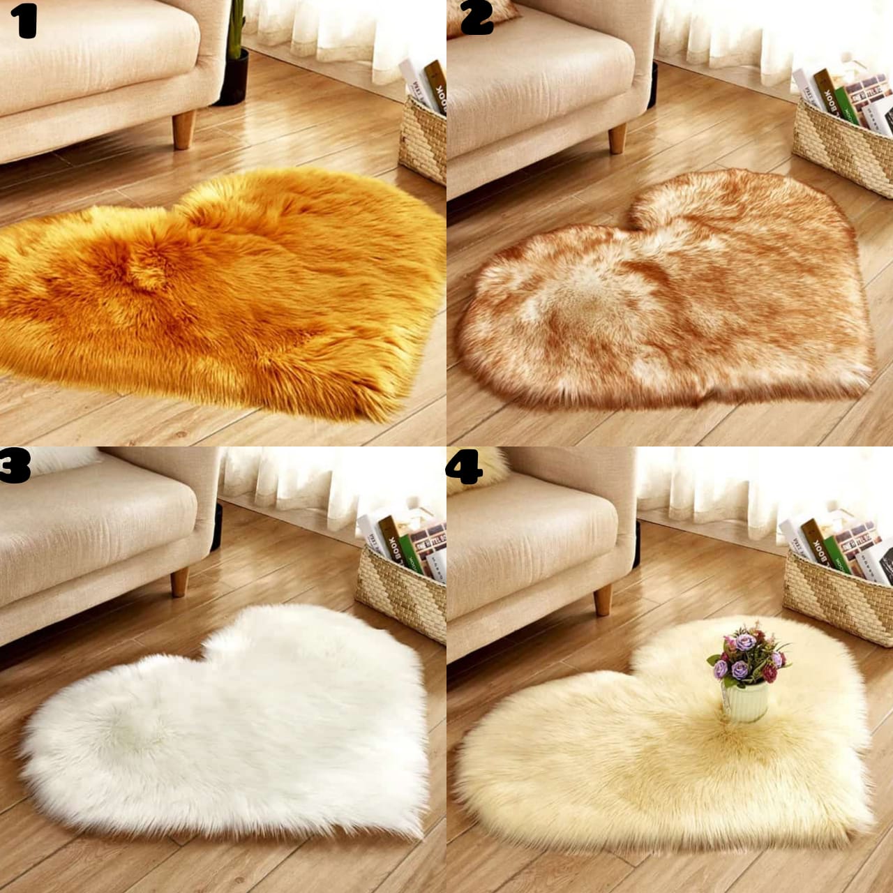Sheep skin shaggy area rug