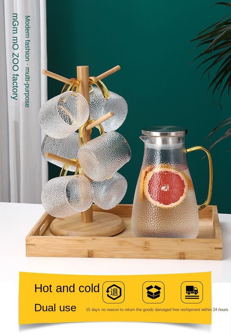 Snowflake Transparent Teapot | Coffee |Juice | Lemonade Jug Flower Tea Pot Hot|Cold Water Pitcher
