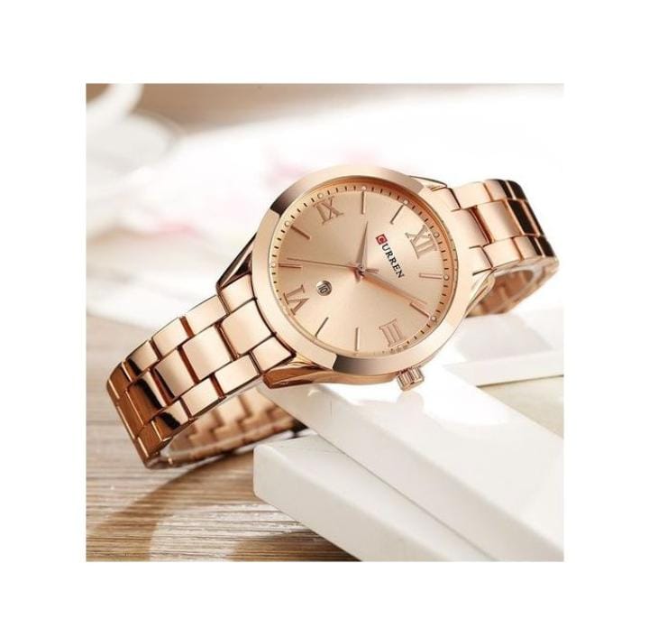 Curren Rose Gold Blue Watch.