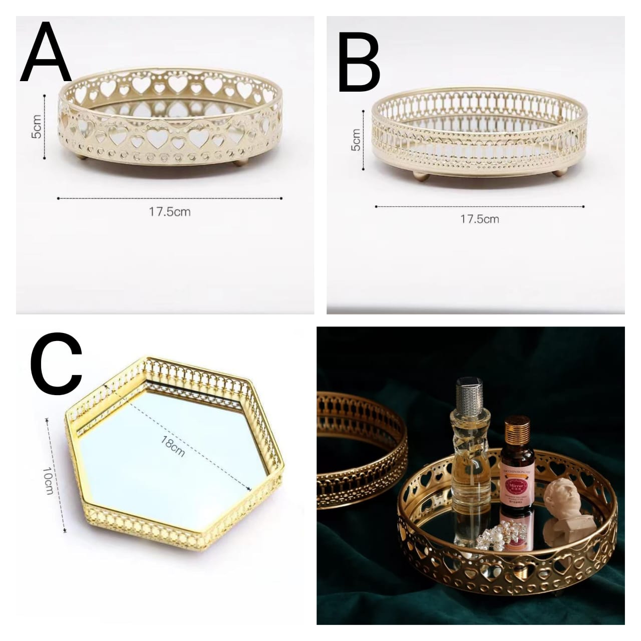 Vanity  tray with Mirror