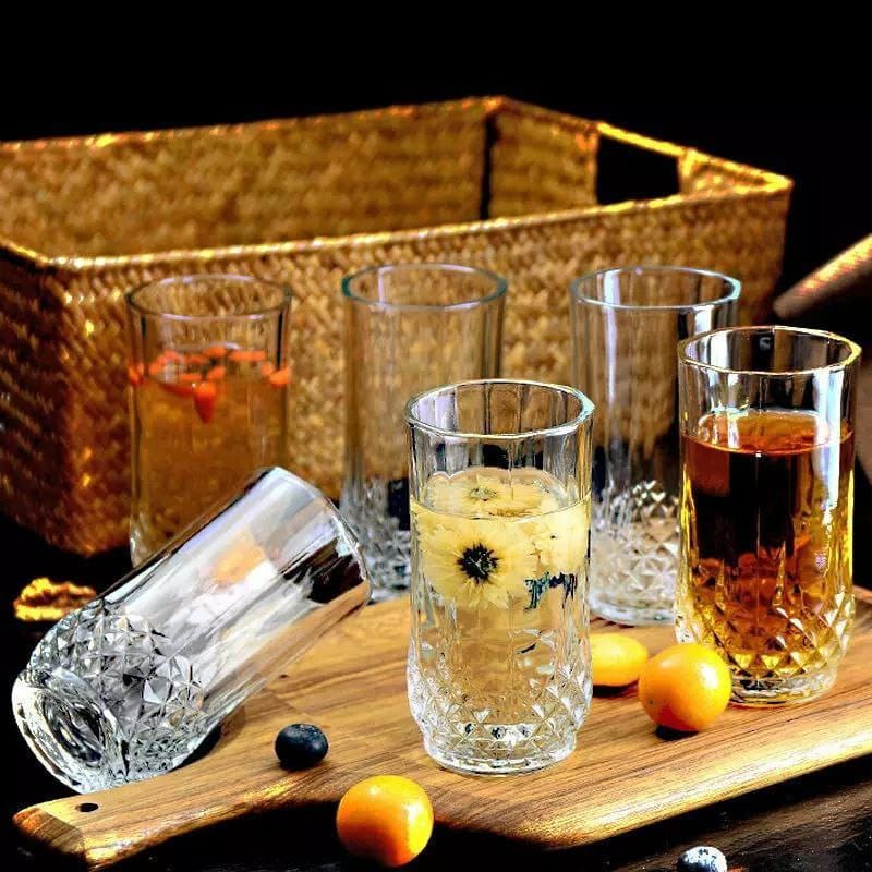 6pcs Crystal long diamond glasses