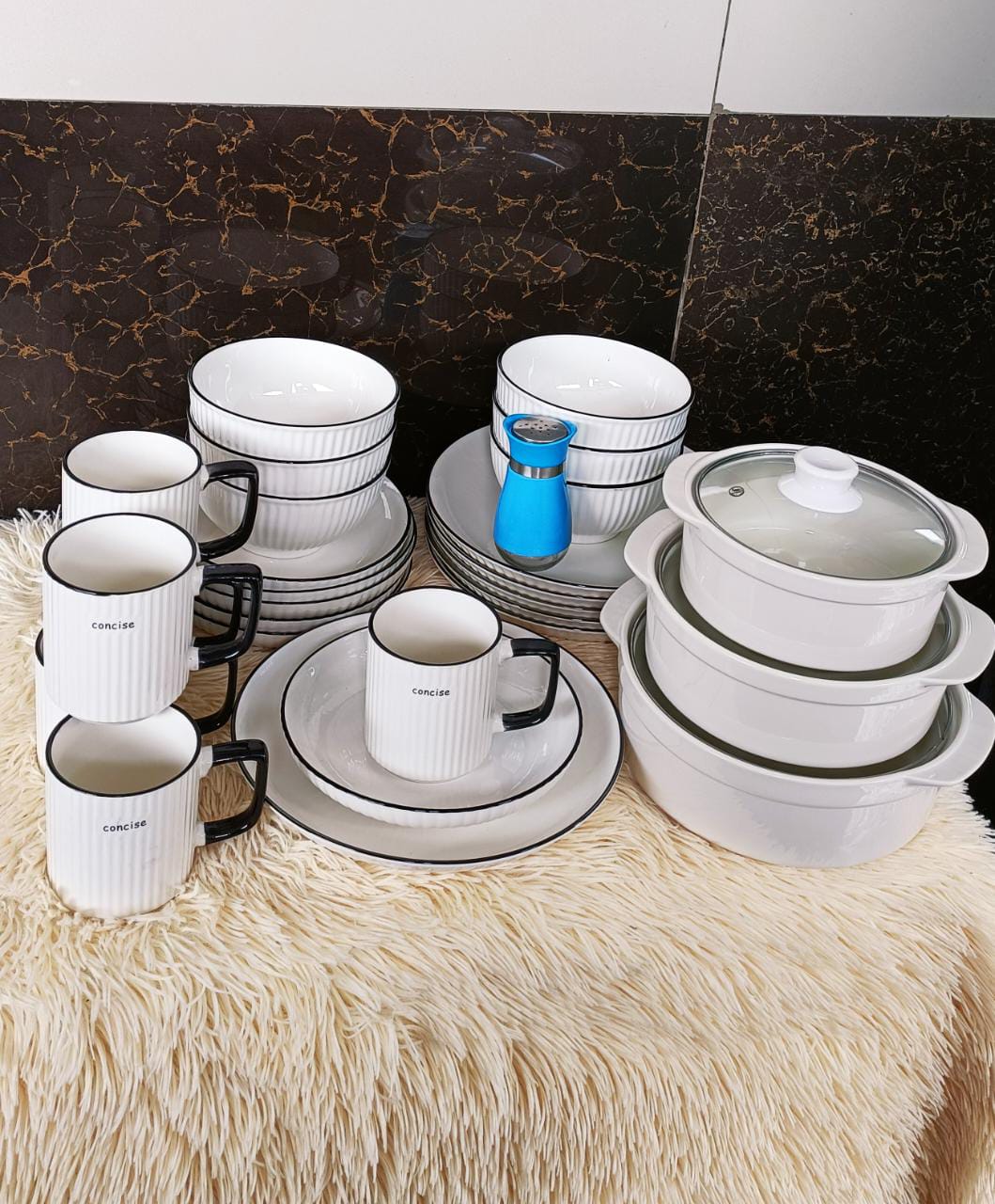 31 pcs trendy concise dinner sets