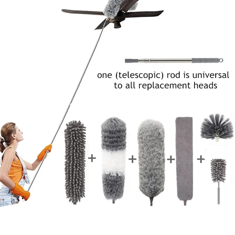 2.5M Microfiber 7pc replaceable heads Duster Extendable Cleaner