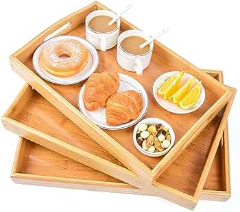 High Quality Multifunctional Bamboo Serving Trays for Coffee|Dinner|Lunch| Hotel |  etc