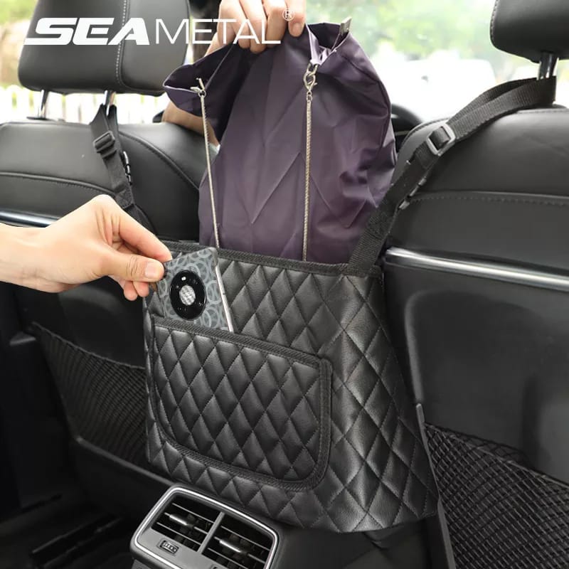 High quality PU leather car in between seat organizer - Image 3