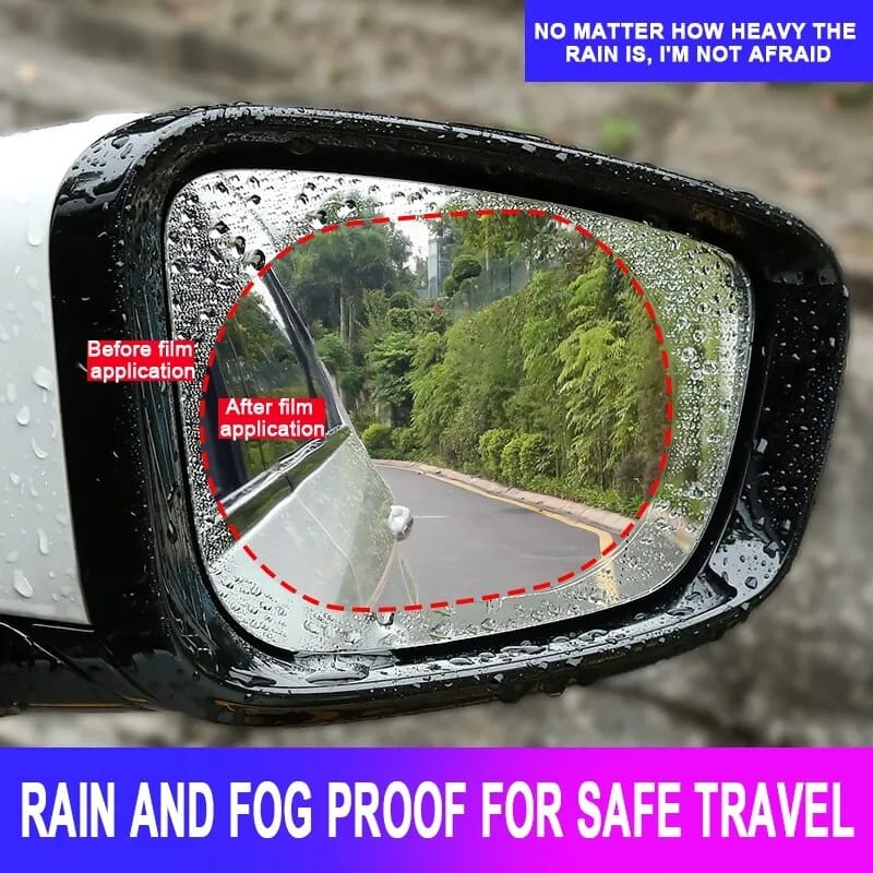 Rain proof film, Rearview mirror for rain and fog proof for safe travels