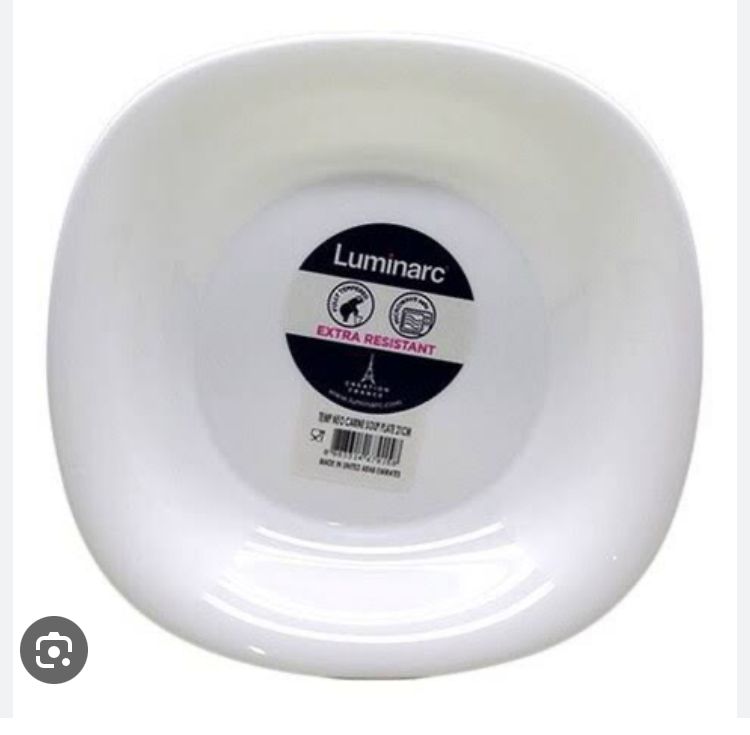 Set of 6 Luminarc(Carine White) Quadra Plates