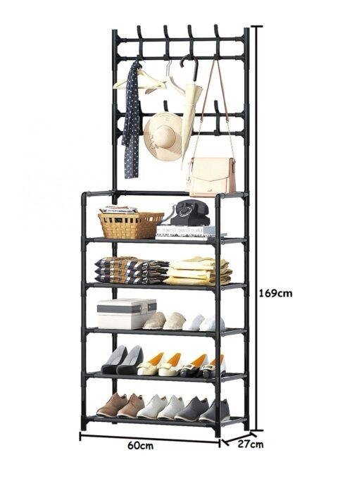 Multifunctional 5 Tier Shoe Rack Organizer + Simple Floor@2000‼️‼️Coat Hat Rack with 8 hooks