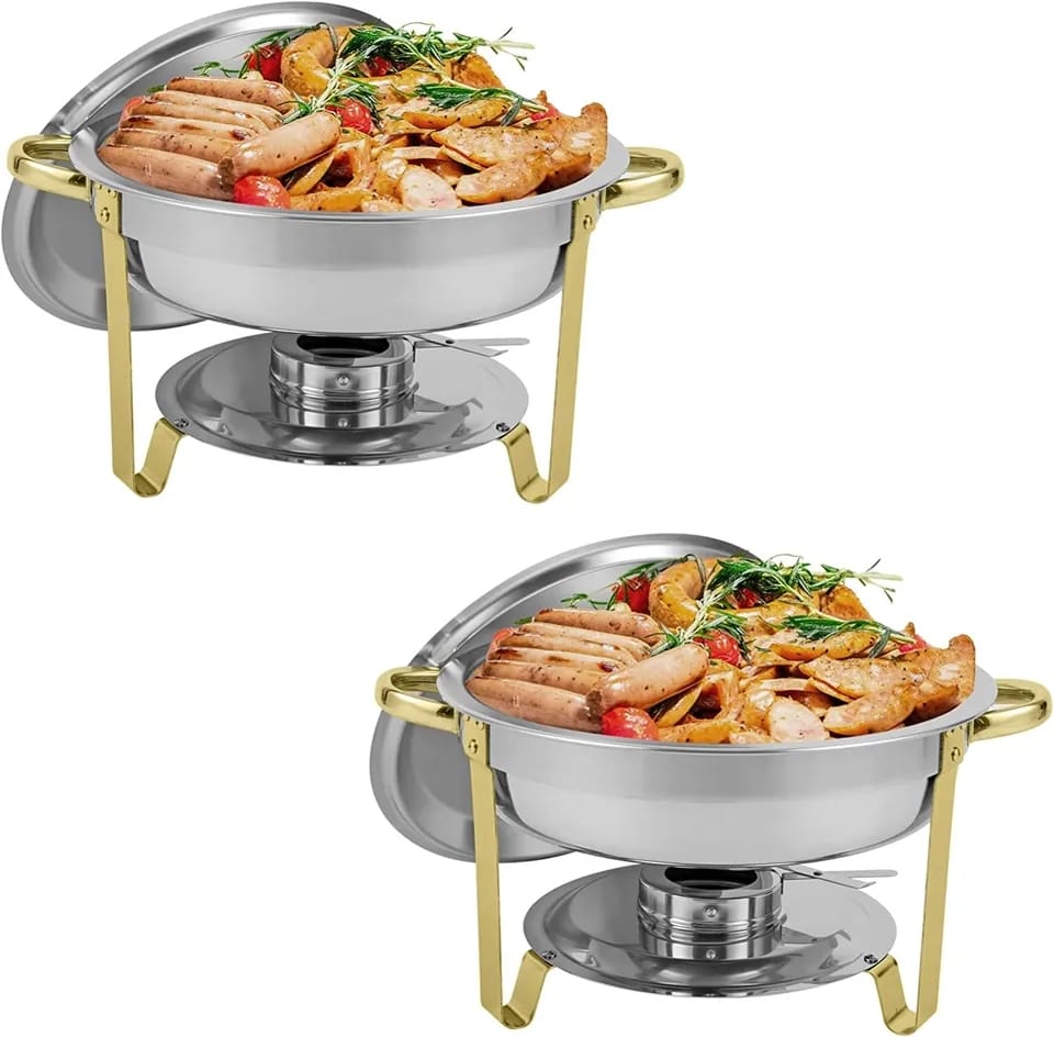 Oval Chaffing Dish with golden Stand