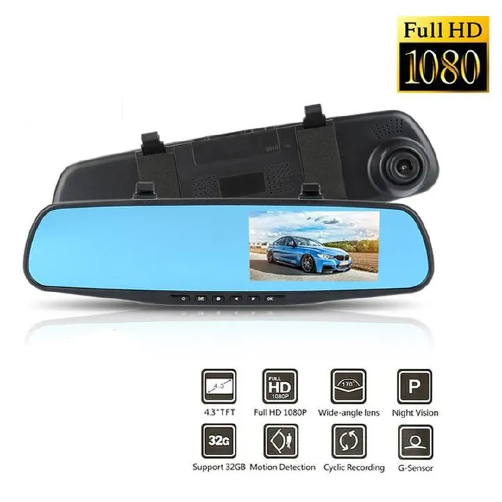 Mirror Car DVR,Camera Full HD 1080P Video, 1080p Rearview Dash Car Camera, Reverse Front And Back Rear Mirror Camera, Car Recorder Dual Dash Camera.