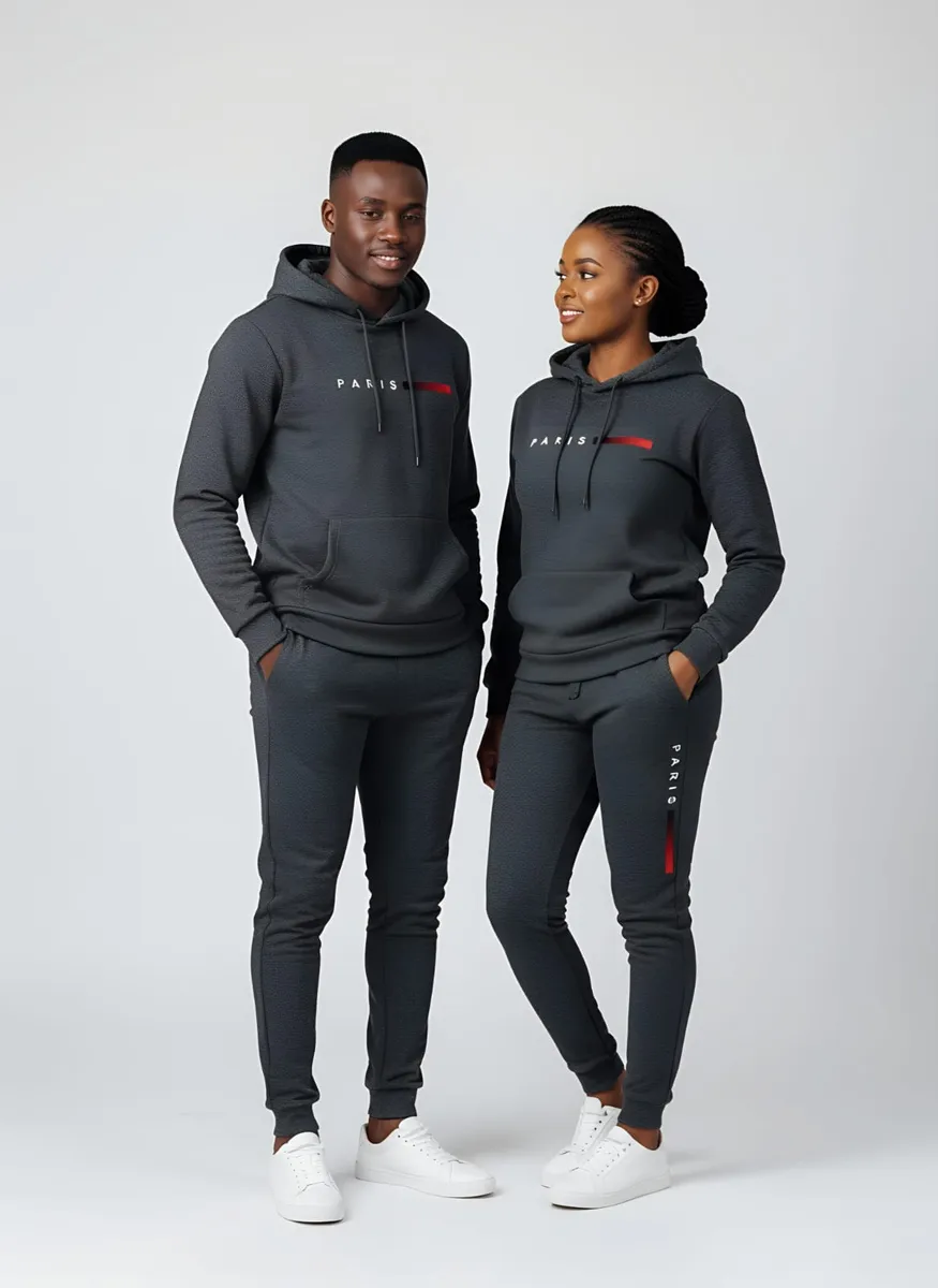 Beige Hoodie and Jogger Tracksuit Set - Image 2