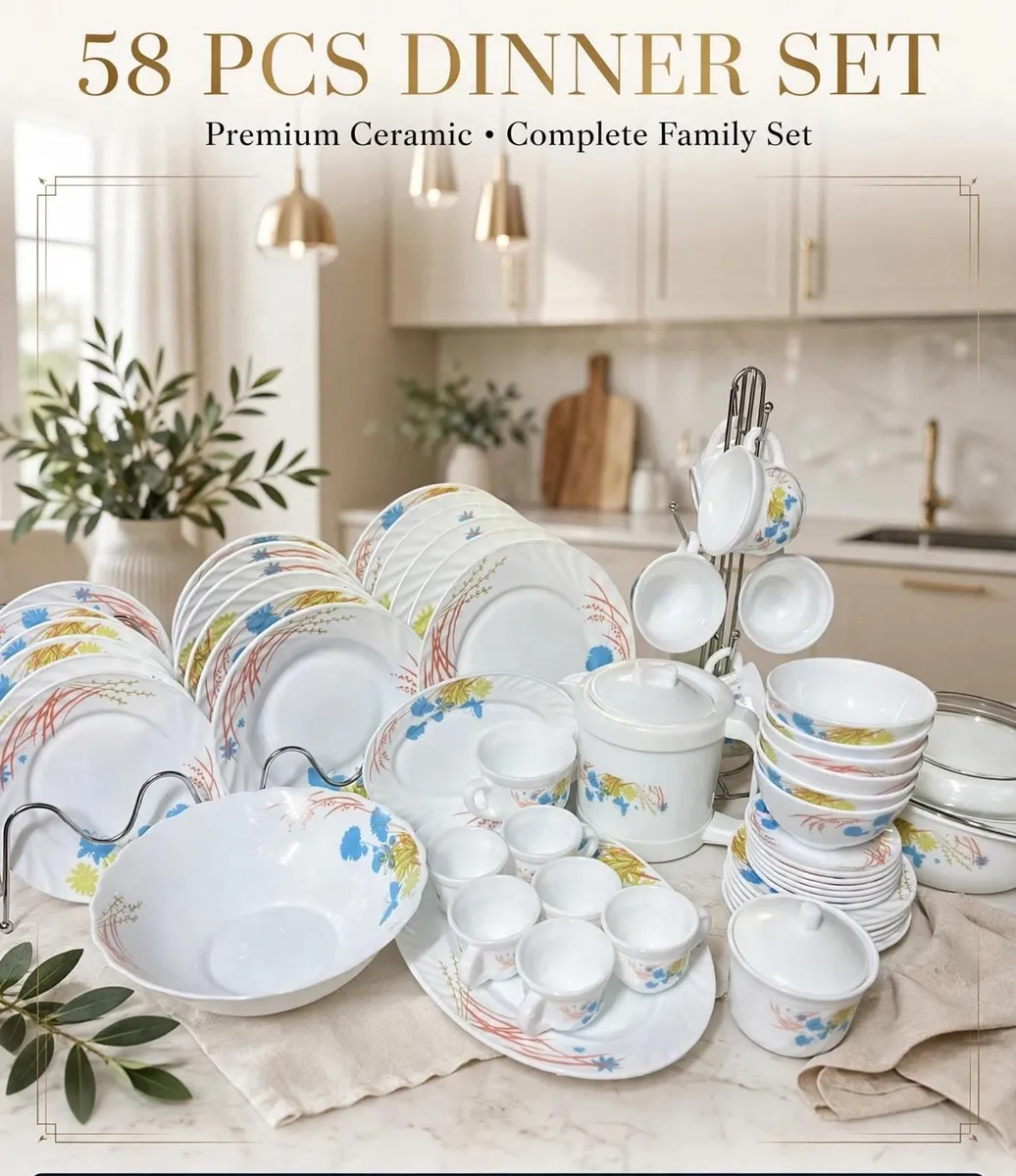 Floral Ceramic Dinner Set - Image 3
