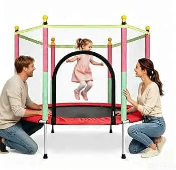 5ft Round Kids Trampoline with Safety Net - Image 2