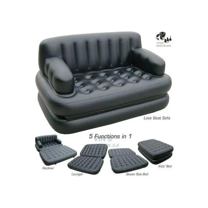 Black 5-in-1 Inflatable Sofa Bed